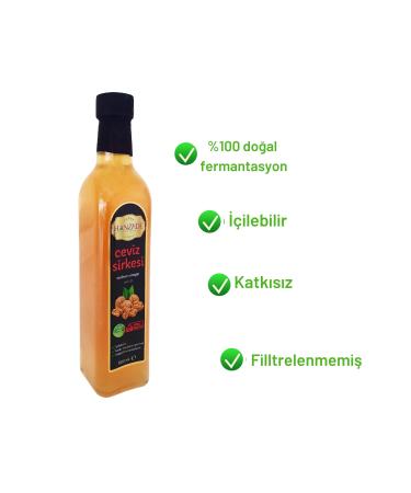 Hanzade Herbal Walnut Vinegar 500 ml Natural Fermented Pure Drinkable Glass Bottle Walnut Vinegar (CZ-194310) - Buy Online on GoSupps.com