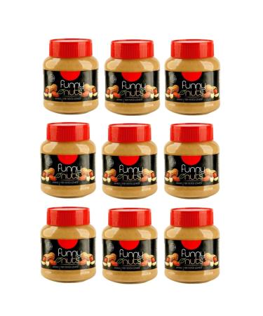 FunnyNuts Sugar-Free Peanut Butter 320 g Glass Jar 1 Box 9 Jars 2880 g