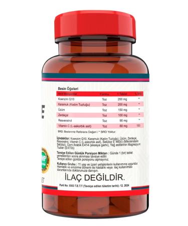 Nevfix 120 Tablets Coenzyme Q10 200 Mg Coenzyme Barberry Grape Seed Turmeric Resveratrol Vitamin C - Buy Online on GoSupps.com