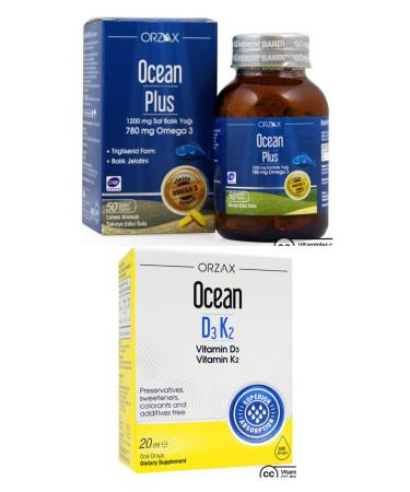 Ocean Ocean Plus Omega3 1200mg 50 Capsules And Ocean Vitamin D3k2 Drops 20ml - Buy Online on GoSupps.com