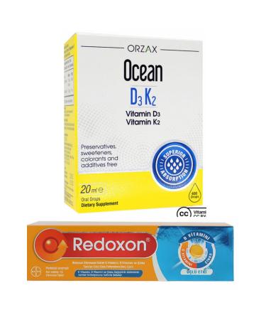 Ocean Ocean Vitamin D3k2 Drops 20ml And Redoxon Triple Effective 15 Effervescent Tablets - Buy Online on GoSupps.com