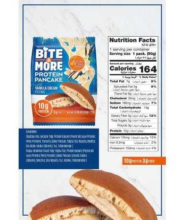 bite & more Protein Pancake / Protein Pancake 50 Grams X 12 Pieces - Vanilla Cream - Buy Online on GoSupps.com