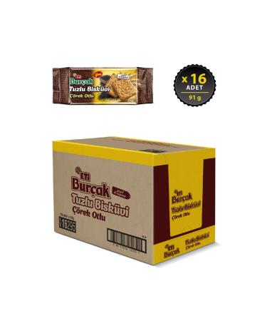 Eti Bur ak Black Herb Salted Biscuits 91 g x 16 Pieces - Buy Online on GoSupps.com