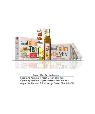 GREEN SLIM Mix Tea-powder-oil 3-Pack Support Set Chia Detox Detox Set2 - Buy Online on GoSupps.com