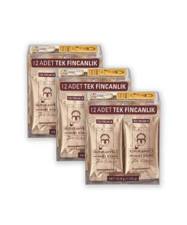 Mehmet Efendi Single Cup Turkish Coffee 12 X 6 gr Foil Packaging (3 PCS) - Buy Online on GoSupps.com