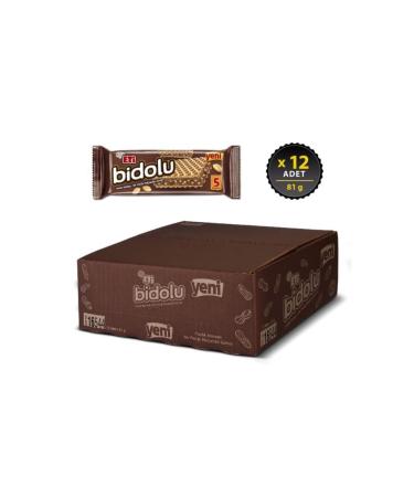 Eti Bidolu Hazelnut Cream Peanut Piece Wafer 81 g x 12 Pieces - Buy Online on GoSupps.com