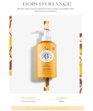 Roger&Gallet Bois D'orange Shea Butter Citrus Extract Natural Revitalizing 24 Hour Moisturizing Body Lotion 250ml - Buy Online on GoSupps.com