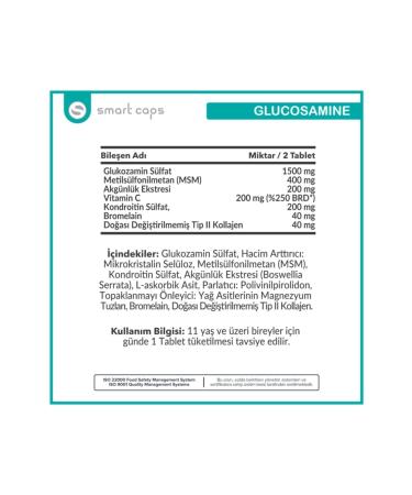 Smartcaps Glucosamine - Type II Collagen 60 Tablets - Buy Online on GoSupps.com