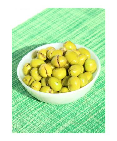LOHAN GIDA Green Olives Stone Crushed Unsalted In Bitter Juice Net 2 Kg - Buy Online on GoSupps.com