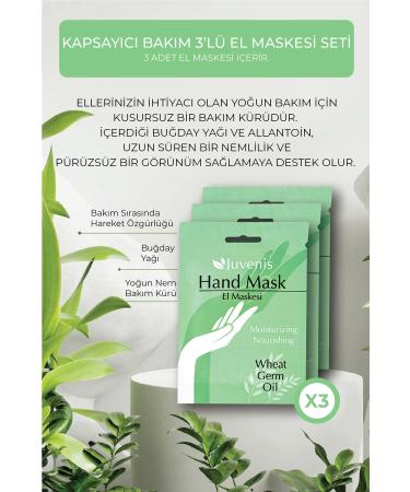 Juvenis Moisturizing and Nourishing Hand Mask Set Wheat Oil 3-Piece Inclusive Hand Care Set - Buy Online on GoSupps.com