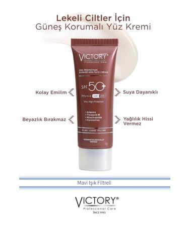 Victory Spf50+ Face Sunscreen Anti-Spot Water Based Blue Light Filter 50 Ml - Buy Online on GoSupps.com