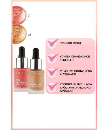Note Cosmetics Cosmetic - Drop Highlighter Liquid Illuminator - Charming Desert -02- Kuattoprof - Buy Online on GoSupps.com