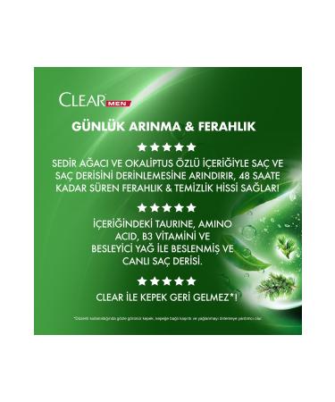 Clear Men Anti-Dandruff Shampoo Daily Purification and Refreshing Cedarwood and Eucalyptus Extracts 485 ml - Buy Online on GoSupps.com