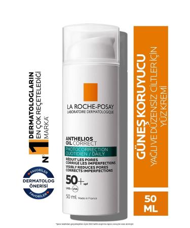 La Roche Posay Anthelios Oil Correct Anti-Photoaging Face Sun Cream for Oily and Irregular Skin 50 ml - Buy Online on GoSupps.com
