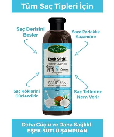 Phytoflora Anti-Dandruff Unsalted Donkey Milk and Coconut Oil Herbal Shampoo - Buy Online on GoSupps.com