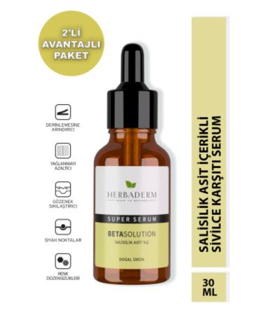 Herbaderm Super Serum Beta Solution (SALICYLIC ACID 2%) Anti-Acne 30 ml X2