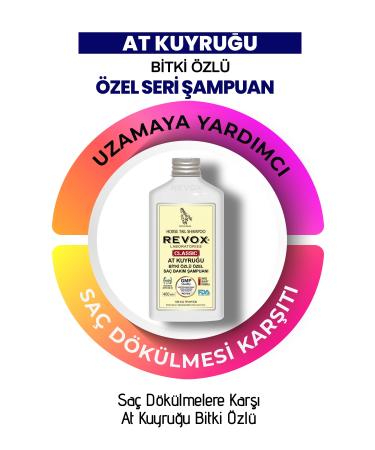 Revox Horsetail Plant Essence Anti-Hair Loss Fast Growth Effective Shampoo Large Size / 400 ml - Buy Online on GoSupps.com