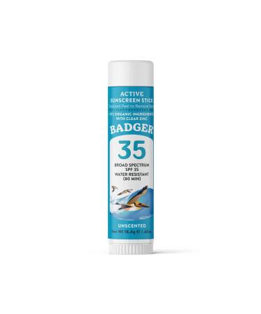 Badger Clear Zinc Unscented Sunscreen Stick Spf35 (EASY APPLICATION) Db111-1121
