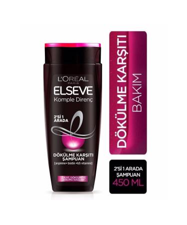 Elseve L'or al Paris Complete Resistance Anti-Hair Loss 2 in 1 Shampoo 450 Ml