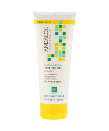 Andalou Naturals Styling Gel Brilliant Shine Medium Hold Sunflower & Citrus 6.8 fl oz (200 ml)