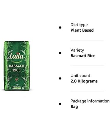 Kajal Laila Basmati Rice 2 kg Premium Basmati rice from Pakistan aromatic and easily digestible ideal for any occasion glutenfree perfect side dish for your dishes - Buy Online on GoSupps.com