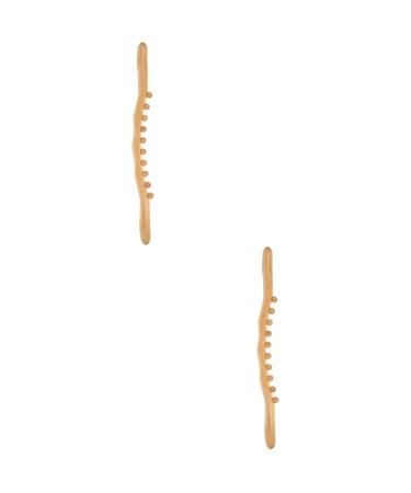 Gleavi 2st roll rod with ten pearls Guasha tool for the body trigger-point massager muscle schaber shoulder massage devices multi-purpose tool roller bay round pearls fitness light yellowx2st 52x4x2cpcs