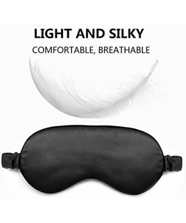 Silk Satin Sleep Eye Mask 2 Pack Soft Blackout Eye Masks for Sleeping | Comfortable Night Blindfolds for Women & Men in Black & Pink - Buy Online on GoSupps.com