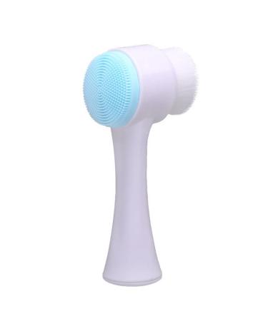 Face washing brush face washing instrument manual soft hair cleaning brush makeup removing and greasy cleansing brush face washing brush exfoliating brush Facial Massager for makeup removal and massage PVC box blue +5 wool