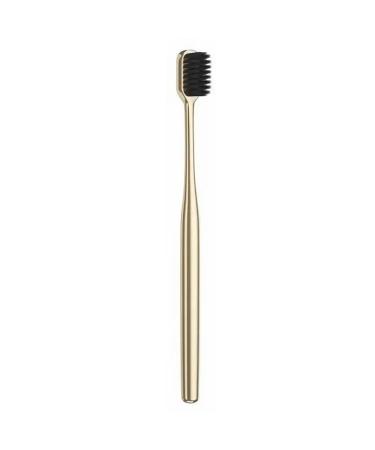 AD-BCRBgen 2/1 deluxe soft bristle toothbrush men's adult toothbrush gold toothbrush toothbrush care toothbrush (color: 1pc black)