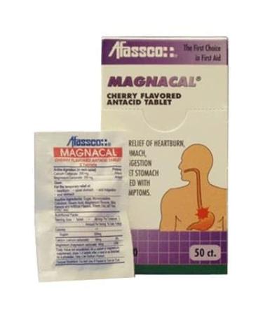 Afassco Magnacal Cherry Flavored 50 ct Antacid Tablets