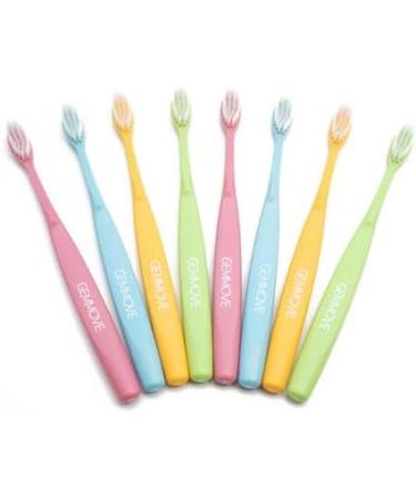 Gemmove Dental Duo Toothbrushes - Anti-Bacterial Embossed Bristles Family Pack of 8 | International Shipping Available - Buy Online on GoSupps.com