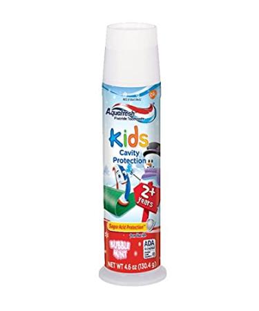 Aqua Fresh Kids Pmp Size z Kids Pump Toothpaste  Bubble Mint  4.6 Ounce