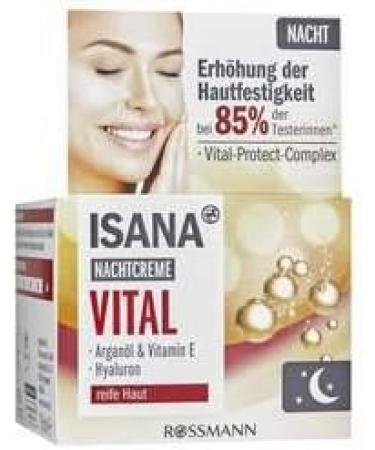 ISANA Vital night cream with argan oil vitamin E & hyaluron - 50 mL - Buy Online on GoSupps.com