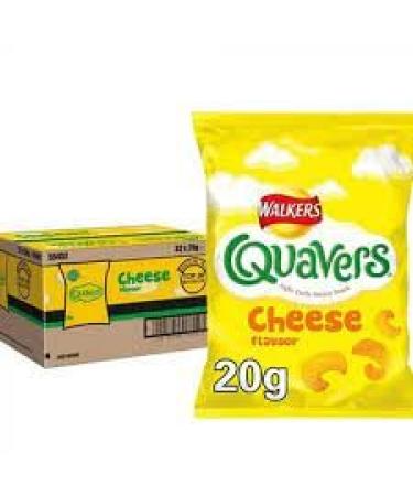 Walkers Quavers Light Curly Potato Snacks (Cheese 32 x 20g)