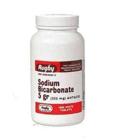 Rugby Sodium Bicarbonate 5 grains (325MG) Tablets Relieve Heartburn Antacid - 1000 ea by SODIUM BICARBONATE