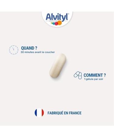 Alvityl Melatonin + 3 Plants + Vitamin B6 - Triple Action on Sleep and Relaxation - Chrononuit Action 7h - 1.85mg Melatonin - 30 Capsules - Buy Online on GoSupps.com