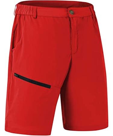 Men's Quick Dry Lightweight Stretch Cargo Hiking Shorts with 6 Pockets X-Large Red