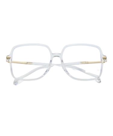 Oversized Eyewear Square Reading Glasses Blue Light Blocking Computer Readers Anti Eyestrain Flat Light Mirror +200 Transparency