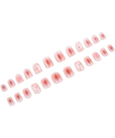 24Pcs/Set Press On Nails Camellia Three-dimensional Peach Heart False Nails Acrylic Fake Nails Full Cover Nails Tips Artificial Finger Manicure Press on nails for Women and Girls - Buy Online on GoSupps.com