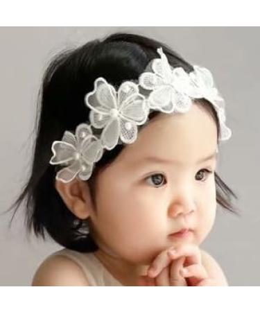 Fashion band baby girls headband pearl flower band hair band soft elastic headdress for newborn infants toddlers and children (a) - Buy Online on GoSupps.com