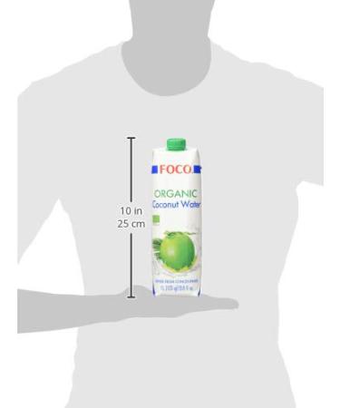 FOCO Organic Coconut Water - Pure & Refreshing Thirst Quencher | Vegan Sports Drink | Low-Calorie 100% Coconut Water - 6 x 1L Pack - Buy Online on GoSupps.com