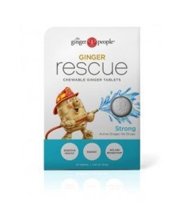 Ginger People Ginger Rescue - Strong - 24 Chewable Tablets - Case of 10