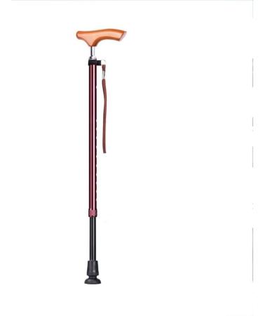 Telescopic Non Slip Crutches Elderly Crutches Multifunctional Ten-Speed Height Adjustable Aluminum Alloy Rehabilitation Cane Light Solid Wood Handle Walker for Arthritis Elderly Seniors & Handicap Red Wine