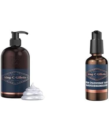 King C. Gillette Nettoyant Pour La Barbe Et Le Visage 350 ml L Eau De Coco L Huile D Argan + S rum ppaissisant Barbe 50 ml Formul Base De Complexe De Vitamine B Et De Caf ine 350.00 ml (Lot de 1) Nettoyant + S rum paississant Barbe