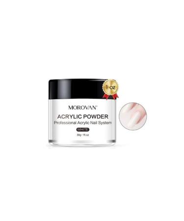Acrylic Powder Liquid Monomer for Acrylic Nail Extension Nail Carving Pink Clear White Nude Non-Yellowing Nail Art Set - (Color: White)