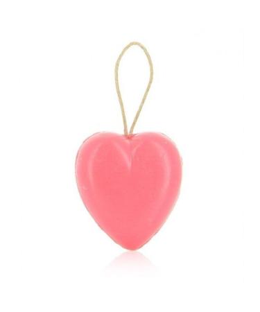 Marseille soap red heart with rope - handmade soap with organic shea butter 95g