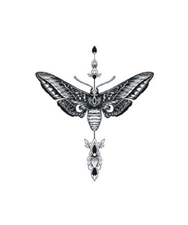 SanerLian Butterfly Temporary Tattoo Sticker Set - 12 pcs, Body Art for Women/Girls, Chest/Back/Arm Fake Tattoo, Moth Insect Design 10.5X6cm - Buy Online on GoSupps.com