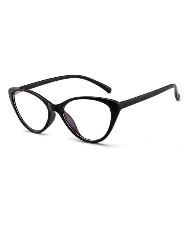 Ultra Light Eyewear Computer Readers Anti UV Cat-Eye Reading Glasses Blue Light Blocking Flat Light Mirror for Women +350 Sand-black