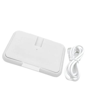 Ioensy Portable Wipe Warmer USB Charging Napkin Heating Box Tissue Paper Warmer Baby Heater Wet Towel Dispenser Power By Car/USB Power White
