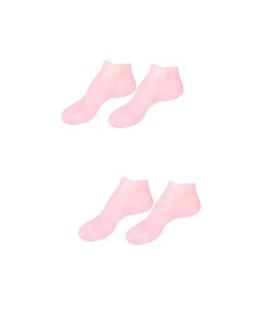 minkissy 2 Pairs Sock Booties for Women High Heels Gel Booties Skin Protect Soles Gel Spa Stocking Humidor Gel Skin Soles Sebs Sole Pads Foot Short Boots Essential Oil Lotion Women's Pink